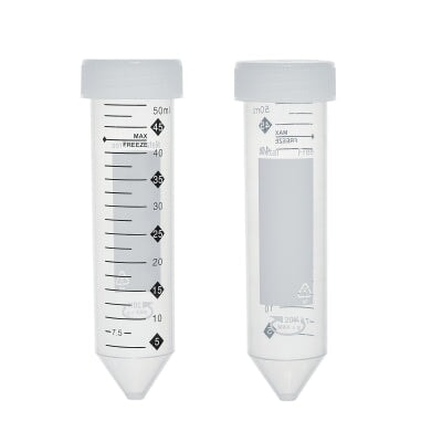 MTC Bio C2950-W TotalPure™ Metal Free Centrifuge Tubes, 50mL, 20,000xg max RCF, sterile, w/ Hi-Viz Graduations and max freeze line, individually wrapped, 250/cs