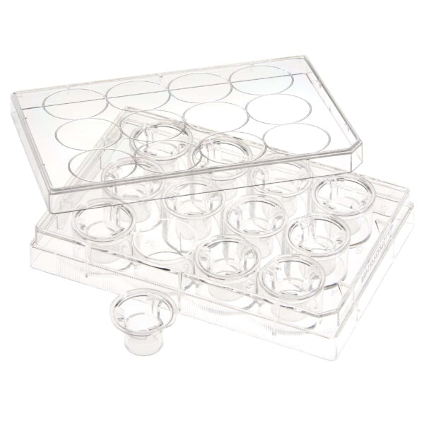 Celltreat 230620 Permeable Cell Culture Inserts, Packed in 12 Well Plate, Hanging, PET, 0.1µm, Sterile, 24/pk