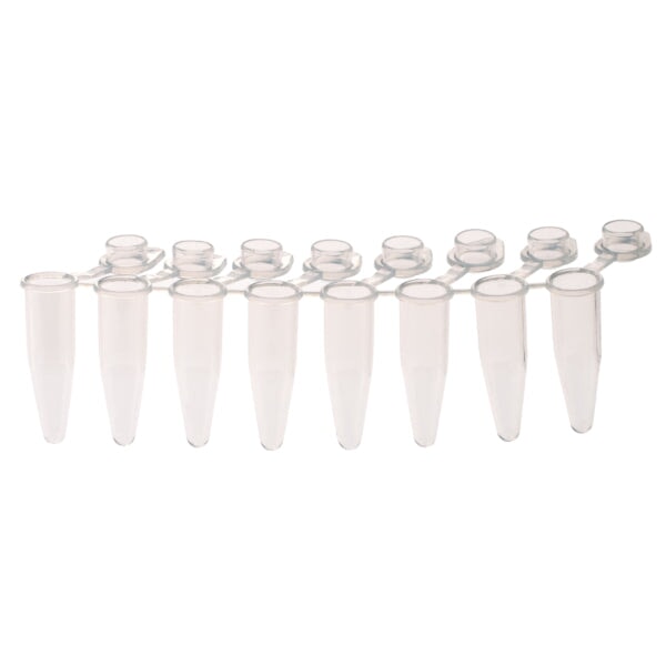 Celltreat 230462 PCR 8-Strip Tubes, 0.2mL, Separable, Attached Dome Caps, Clear, 120/pk