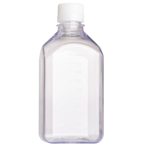 Celltreat 230765TE Media Bottle 1000mL, Square, PETG, Tamper Evident, Bulk, Sterile, 24/pk