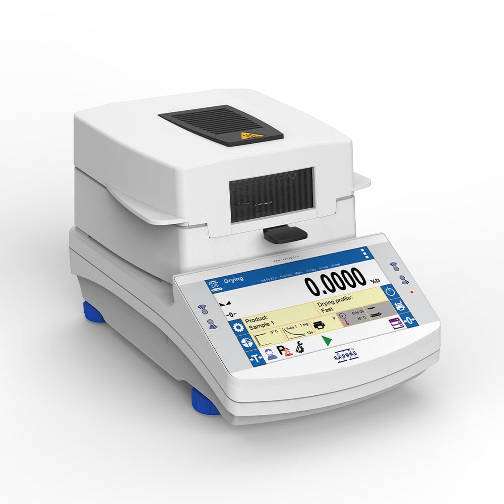 Radwag MA 50.X7.IC.A.WH Halogen Moisture Analyzer with Automatic Chamber and Internal Calibration, 50 g x 0.001 g, 0.001 %