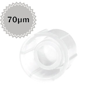 MTC Bio T9009-70 Strainer Cap for 12x75mm FlowTubes™ FACS tubes and culture tubes, with 70µm strainer mesh, opaque white, sterile, 20 bags of 25 caps