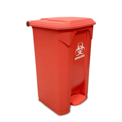 MTC Bio A8002B Biohazard Bin, large, 26 gallon, with hands-free foot pedal, attached lid