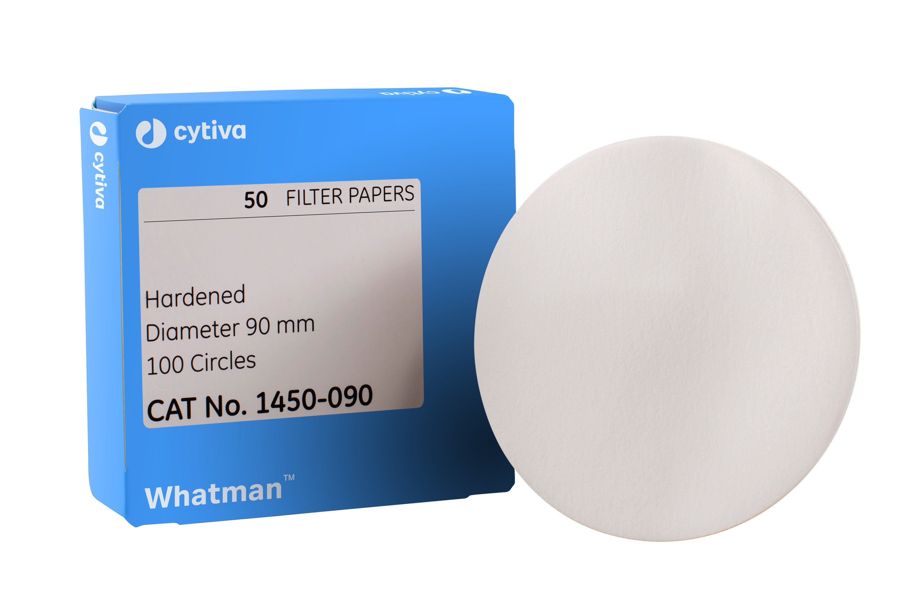 Whatman 1450-125 Filter Circles, 125mm Dia, Hardened Low Ash Grade 50, 100/pk (PN:1450-125)