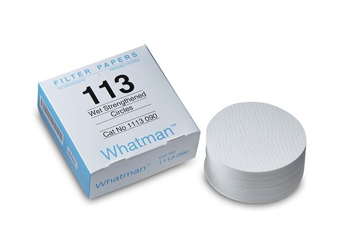 Whatman 1113-125 Filter Circles, 125mm Dia, Wet Strengthened Grade 113, 100/pk (PN:1113-125)